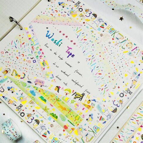 12 رولز رقائق شريط Washi مجموعة ، رسمات كارتون نمط الأساس شريط القناصة الشريط ، شريط زخرفي لمجلة الرصاص ، كتاب ، مخطط ، سكرابوكينغ ، فنون ديي الحرف اليدوية in Kuwait