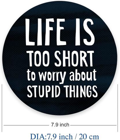 Round Mouse Pad, Life is Too Short Motivational Quote Customized Premium-Textured Mouse Mat,Washable Mousepads with Cloth, Non-Slip Rubber Base Small Mousepad, 7.9×7.9×0.12 inches in Saudi Arabia