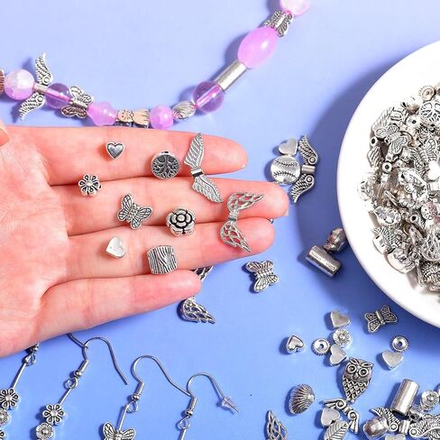 400pcs حبات الفواصل المعدنية لصنع المجوهرات ، ونتائج الفضة والذهبية للسوار ، وفتحة صغيرة ، وأسلوب مختلط (لون مختلط) in Kuwait
