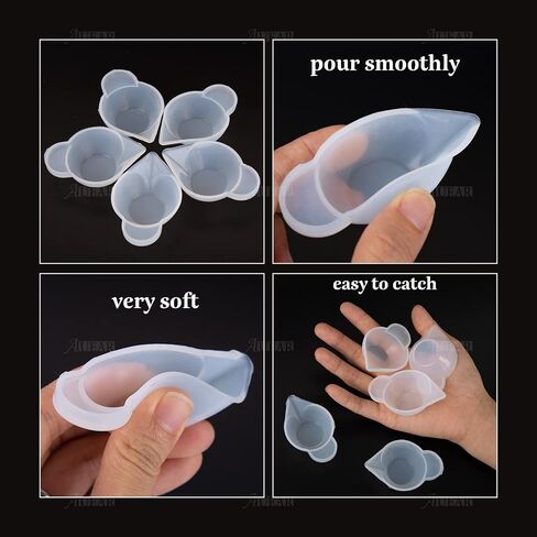 AUEAR, 10 Pack Silicone Mold Cup Dispenser Mini Measuring Mixing for DIY Jewelry Making Epoxy Resin Craft in Saudi Arabia