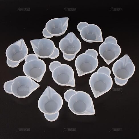 AUEAR, 10 Pack Silicone Mold Cup Dispenser Mini Measuring Mixing for DIY Jewelry Making Epoxy Resin Craft in Saudi Arabia