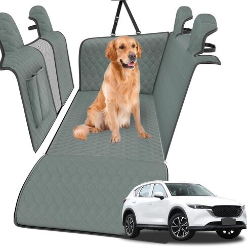 RUIANTE Compatible with Dog Car Seat Cover Protector Back Seats Cover for Dogs Hammock Backseat Pets Covers with Side Flaps Storage Pocket Zip Mesh for Mazda CX5 CX-5 2018-2022 (Green) in Saudi Arabia