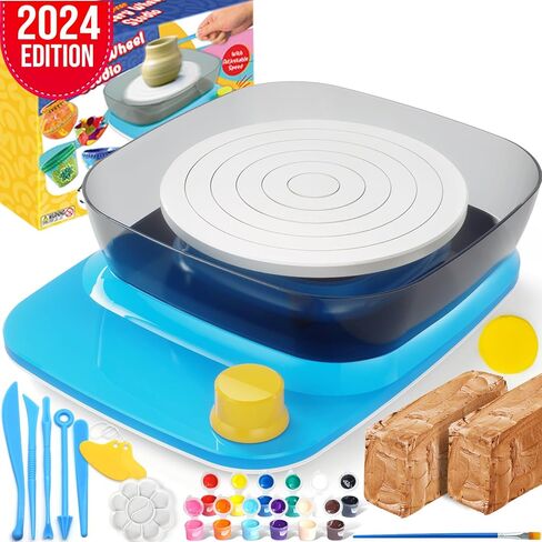 ToyUnited Pottery Wheel for Kids: Complete Pottery Kit for Beginners with Air Dry Clay - Sculpting Clay Tools & Arts Supplies Arts - Crafts for Girls Ages 4-8 Crafts Kits for Kids Ages 8-12 in Saudi Arabia