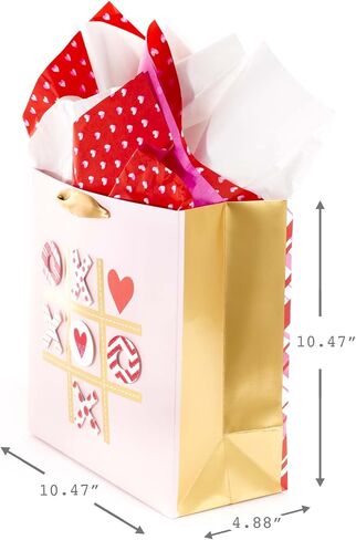 هولمارك توقيع حقيبة هدايا كبيرة مع ورق الأنسجة لعيد عيد الحب أو الذكرى السنوية (TIC TAC XOXO) in Saudi Arabia