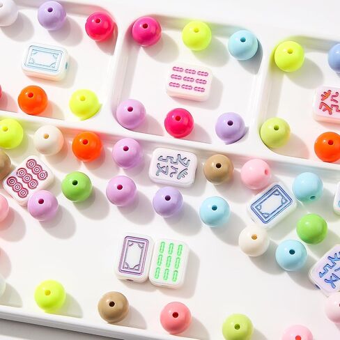 16mm Acrylic Color Beads Chunk Bubblegum Beads Beads for Pens,Mahjong Beads,Jumbo Plastic Beads for Necklace Jewelry Bracelets DIY Crafts Making (Color) in Saudi Arabia