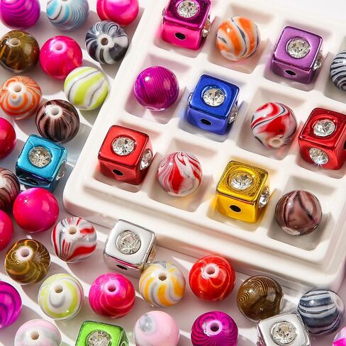 16mm Acrylic Color Beads Chunk Bubblegum Beads Beads for Pens,Mahjong Beads,Jumbo Plastic Beads for Necklace Jewelry Bracelets DIY Crafts Making (Color) in Saudi Arabia