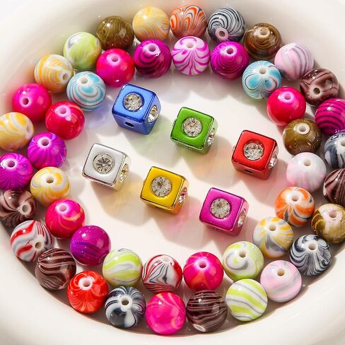 16mm Acrylic Color Beads Chunk Bubblegum Beads Beads for Pens,Mahjong Beads,Jumbo Plastic Beads for Necklace Jewelry Bracelets DIY Crafts Making (Color) in Saudi Arabia