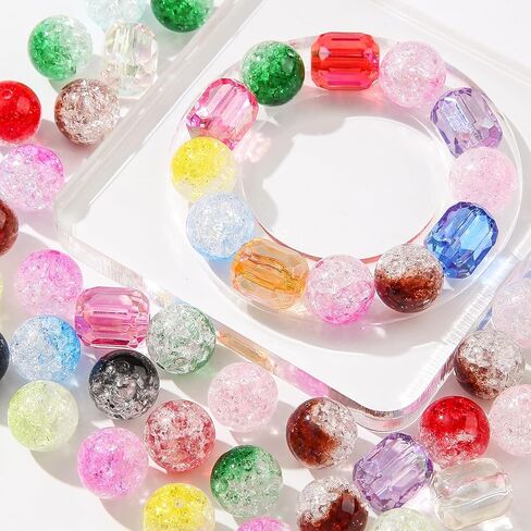 حبات الاكريليك 16 مم ، حبات زهرجوم قطعة ، حبات للأقلام ، حبات تألق مكعب ، 60pcs حبات بلاستيكية جامبو لأساور مجوهرات القلادة DIY تصنيع (خط ملون) in Kuwait