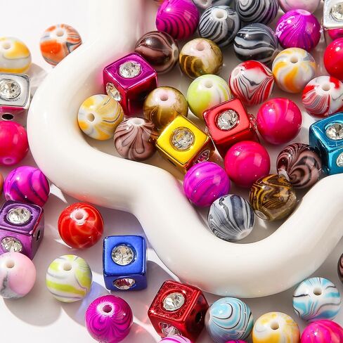 16mm Acrylic Color Beads Chunk Bubblegum Beads Beads for Pens,Mahjong Beads,Jumbo Plastic Beads for Necklace Jewelry Bracelets DIY Crafts Making (Color) in Saudi Arabia