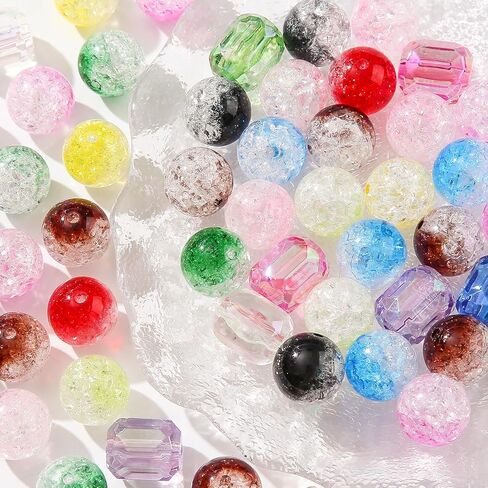 حبات الاكريليك 16 مم ، حبات زهرجوم قطعة ، حبات للأقلام ، حبات تألق مكعب ، 60pcs حبات بلاستيكية جامبو لأساور مجوهرات القلادة DIY تصنيع (خط ملون) in Kuwait