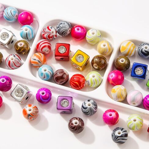 16mm Acrylic Color Beads Chunk Bubblegum Beads Beads for Pens,Mahjong Beads,Jumbo Plastic Beads for Necklace Jewelry Bracelets DIY Crafts Making (Color) in Saudi Arabia