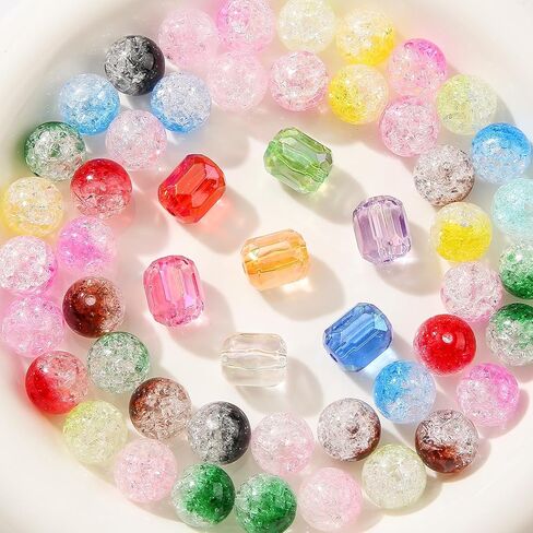 حبات الاكريليك 16 مم ، حبات زهرجوم قطعة ، حبات للأقلام ، حبات تألق مكعب ، 60pcs حبات بلاستيكية جامبو لأساور مجوهرات القلادة DIY تصنيع (خط ملون) in Kuwait