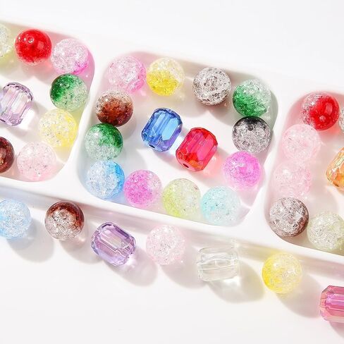 حبات الاكريليك 16 مم ، حبات زهرجوم قطعة ، حبات للأقلام ، حبات تألق مكعب ، 60pcs حبات بلاستيكية جامبو لأساور مجوهرات القلادة DIY تصنيع (خط ملون) in Kuwait