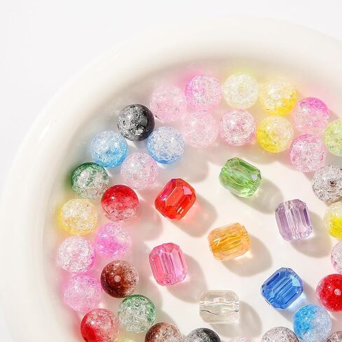 حبات الاكريليك 16 مم ، حبات زهرجوم قطعة ، حبات للأقلام ، حبات تألق مكعب ، 60pcs حبات بلاستيكية جامبو لأساور مجوهرات القلادة DIY تصنيع (خط ملون) in Kuwait