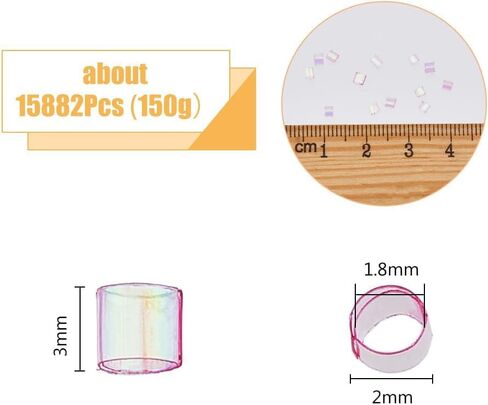 DICOSMETIC 150g Crispy Bingsu Beads for Slim About 15882Pcs Iridescent Soft Straw Tube Beads 3D Glitter Plastic Beads Clear Plastic Bead Assortment Crunchy Slime Microbeads Supplies in Saudi Arabia