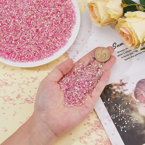 DICOSMETIC 150g Crispy Bingsu Beads for Slim About 15882Pcs Iridescent Soft Straw Tube Beads 3D Glitter Plastic Beads Clear Plastic Bead Assortment Crunchy Slime Microbeads Supplies in Saudi Arabia