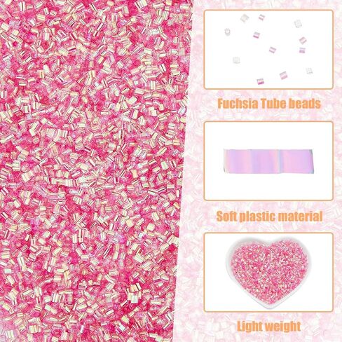 DICOSMETIC 150g Crispy Bingsu Beads for Slim About 15882Pcs Iridescent Soft Straw Tube Beads 3D Glitter Plastic Beads Clear Plastic Bead Assortment Crunchy Slime Microbeads Supplies in Saudi Arabia