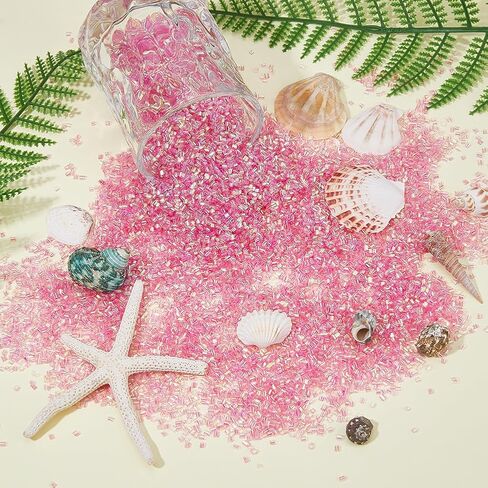 DICOSMETIC 150g Crispy Bingsu Beads for Slim About 15882Pcs Iridescent Soft Straw Tube Beads 3D Glitter Plastic Beads Clear Plastic Bead Assortment Crunchy Slime Microbeads Supplies in Saudi Arabia