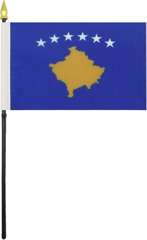 AZ FLAG Andorra Table Flag 4'' x 6'' - Andorran Desk Flag 15 x 10 cm - Golden Spear top in Saudi Arabia