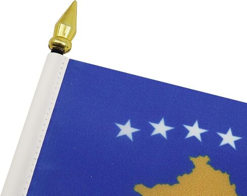 AZ FLAG Andorra Table Flag 4'' x 6'' - Andorran Desk Flag 15 x 10 cm - Golden Spear top in Saudi Arabia