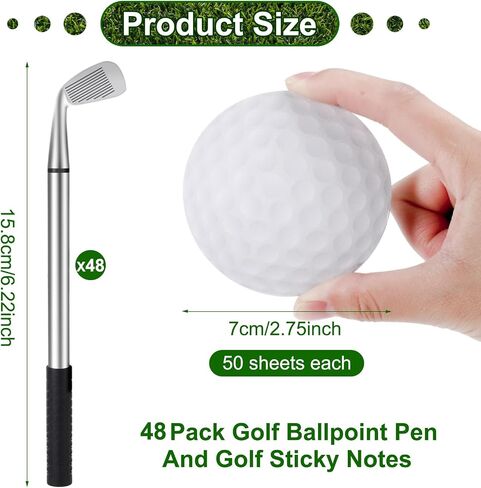 Jspupifip 96 PCS Golf Party Favors مجموعة 48 Golf Ballpoint Pen ، 48 Pads Golf Sticky Notes Golf Clubs Pens Golf Party Favors Pen Fund in Kuwait