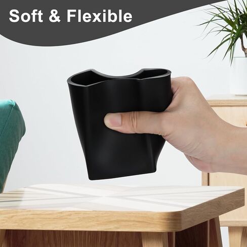 Pen Holder for Desk,Thick Silicone Square Pen Holder,Scandinavian Design Waterproof Pencil Holder for Desk,Soft Minimalist Desk Pen Cup Stand Makeup Brush Holder for School, Home, Office(Black) in Saudi Arabia