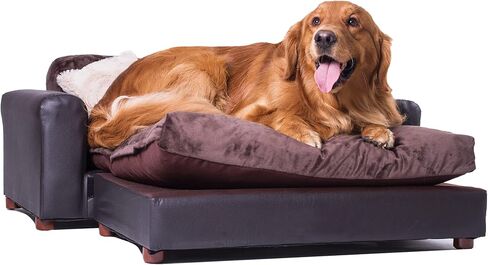Moots Premium Leatherette Pets Sofa, Espresso, X-Large in Kuwait