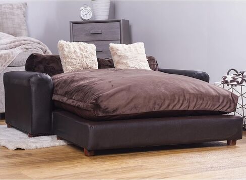 Moots Premium Leatherette Pets Sofa, Espresso, X-Large in Kuwait