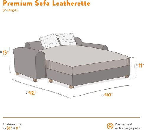 Moots Premium Leatherette Pets Sofa, Espresso, X-Large in Kuwait