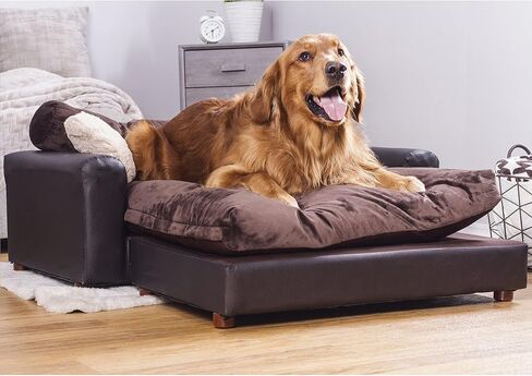 Moots Premium Leatherette Pets Sofa, Espresso, X-Large in Kuwait