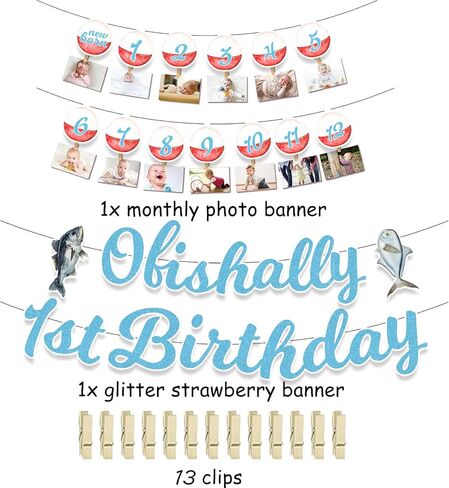 Strawberry 1st Birthday Decorations, Berry First Birthday Party Supplies, Strawberry First Birthday Banner for Boys Girls Strawberry Birthday Party Supplies,12 Months Photo Display in Saudi Arabia