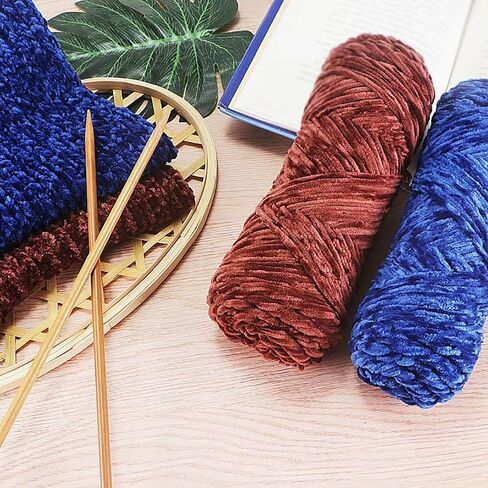3 mm Velvet Chenille Yarn for Crocheting Soft Fluffy Yarn Blanket Knitting Yarn Plush Yarn for Crochet Thick Craft Yarn Hand Weaving Yarn Red in Saudi Arabia
