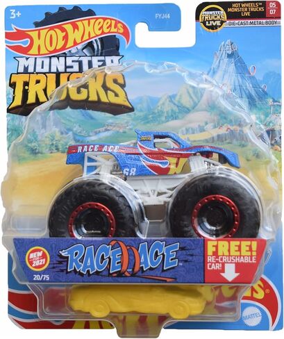 Hot Wheels Monster Trucks Race Ace, [1:64 Scale die cast] Re-Cruashable 20/75 in Saudi Arabia