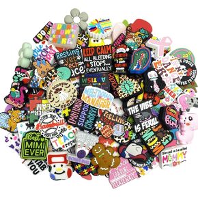 Focal Silicone Beads Bulk Random for Pens Characters 100Pcs Focal Beads Silicone Bulk Keychain Silicone Shaped Beads for Beaded Pen(100Patterns Focal Beads)