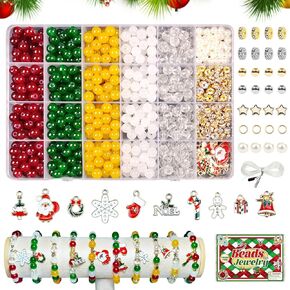 1200Pcs 8mm Glass Beads for Bracelets Making, 24Colors Crystal Glass Beads Jewelry Making Kit, Round Beads for DIY Bracelet Crafts