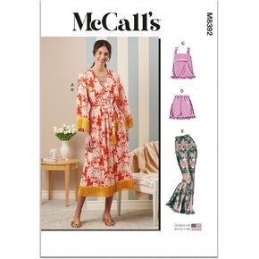 McCall's Unisex Adult Clothing Sewing Pattern Packet, Design Code M8392, Multicolor, 8-10-12-14-16 US