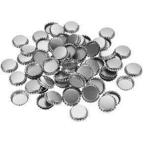 PATIKIL 50 PCS Bottle Caps for Crafts, 1 Inch Double Sided Printing Metal Bottle Caps Bulk Flattened Charm for DIY Craft Embellishments Badge Making, Pink