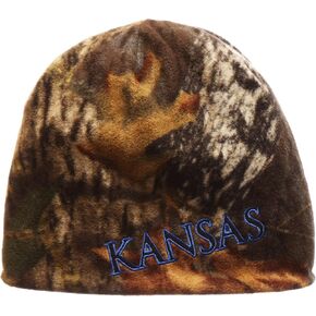 Wisconsin Badgers Reversible Camouflage Skull Cap - NCAA Cuffless Camo Winter Knit Beanie Hat