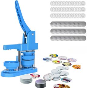 Button Maker Press Machine-2.25'' Pin Maker Badge Press Machine 100 Sets Button Making Supplies for DIY Personalized Pin-Back Buttons