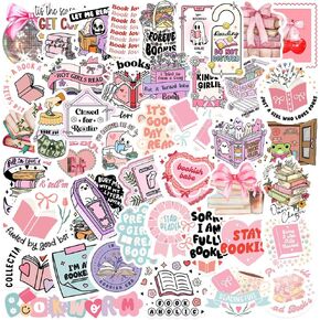 50pcs ملصقات جماليات الكتب للكتاب لـ Kindle ، Disco Bows ملصقات الكتب ، ملصقات الكتب coquette ، هدية للجرح ، البالغين ، عاشق الكتب ، شارات الفينيل المقاومة للماء لجهاز الكمبيوتر المحمول زجاجة الماء