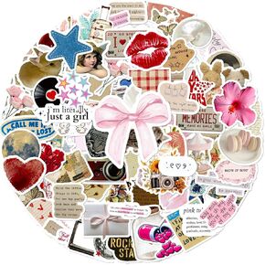 Scrapbook Stickers | 100 PCS | Vinyl Waterproof Stickers for Laptop,Guitar,Motorcycle,Bike,Skateboard,Luggage,Phone,Hydro Flask, Gift for Kids Teen Birthday Party