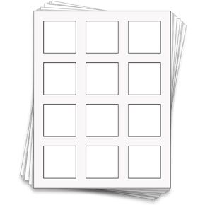 120 Square Waterproof Labels for 100 ml Bottles, 2 in., Waterproof White Vinyl for Inkjet Printers