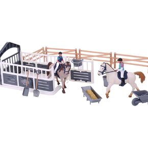 Horse Toys, Horse Stable Playset, Horse Figurine with Rider Pretend Play Toys Animal Toys Set for Boys and Girls 3+ Birthday Gifts