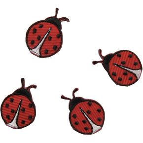 #3458S Lot 4Pcs 1" Ladybugs Embroidery Iron On Applique Patch-Small