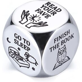 Adults Funny Gag Gifts Book Reading Decision Dice Mens Valentines Day Gifts for Him Her, Bookish Items for Book Lover Bookish Gifts for Reading Women, Santa Swap Gift Exchange Dice, Book Club Gifts