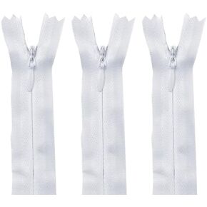 White Hidden Zippers Invisible Tailor Bulk for Sewing Crafts Garment/Bags/Home Textile Supplies (White, 15 inch)