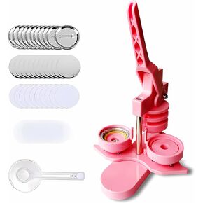 Button Machine 58mm - (First Generation) Installation Free 58mm (2.25 inches) DIY Pin Badge Button Machine Press Badge Punching Machine Free 100 Button Parts and Circular Cutters