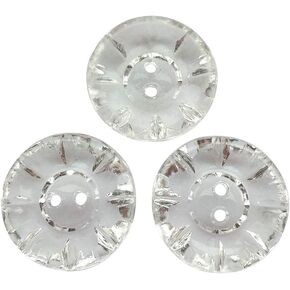 Chenkou Craft New 50pcs 20mm Clear Flower Plastic Buttons Sewing Craft 2 Holes