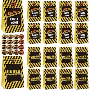 Hockey Gift Bags, 20 Pack Paper Ice Hockey Goodie Bags with Stickers, Hockey Party Supplies Treat Bags for Kid's Birthday, Hockey Game Day, Baby Shower, Game Celebration