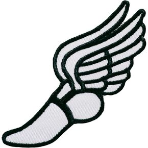 Track & Field Running Shoe Iron On/Sew On Patch - Sports Applique for Clothing